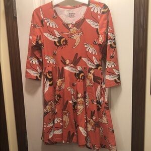 Kids Orange Bee Print Dress size 9/10